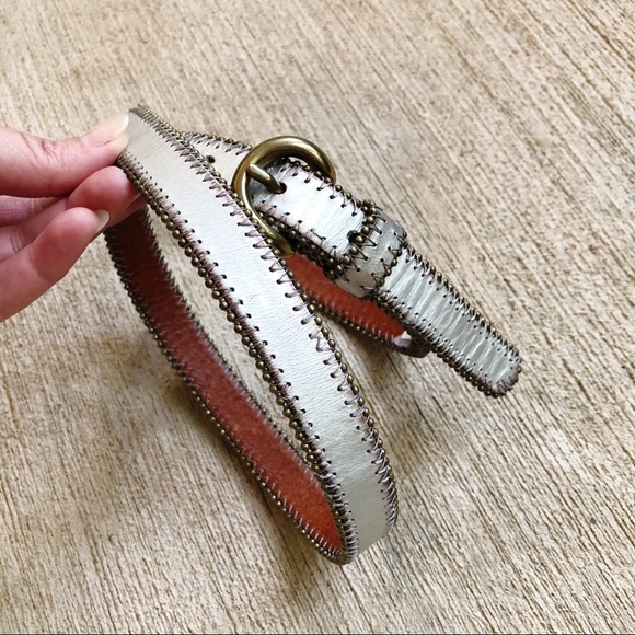 Fossil Accessories - Fossil NWT Shotbead Metallic Silver Skinny Belt Sm